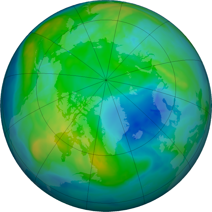 Arctic ozone map for 28 October 2015